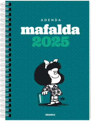 MAFALDA AGENDA 2025 AZUL PUNTOS VERDE